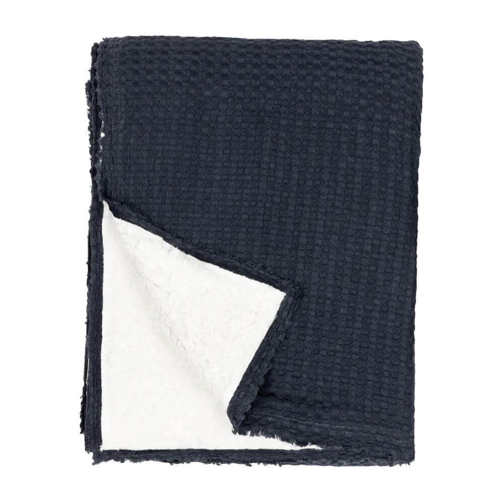 Yard Ronan Sherpa Ink Blue Throw